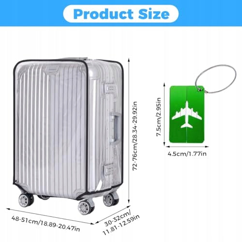 PROTECTIVE CASE COVER TRANSPARENT 70 CM TRAVEL LUGGAGE FOR HOME Color multicolor
