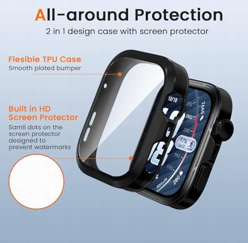 PROTECTIVE CASE FILMS FOR HUAWEI WATCH FIT 5 PRO BLACK SET OF 3 PCS. Kind not specified