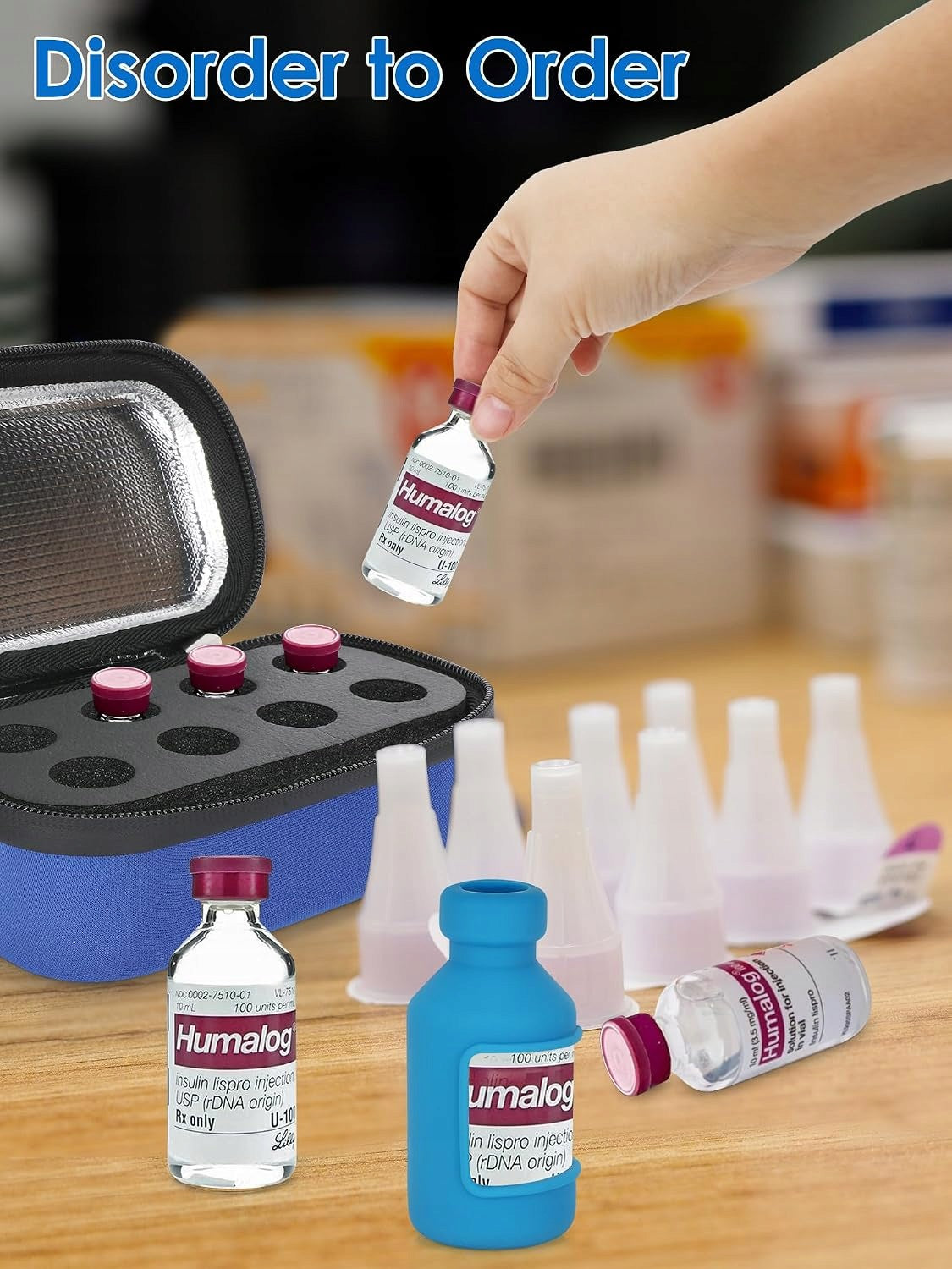 PROTECTIVE CASE FOR 8 BOTTLES OF INSULIN MEDICINE 10ML FOAM Medical device no