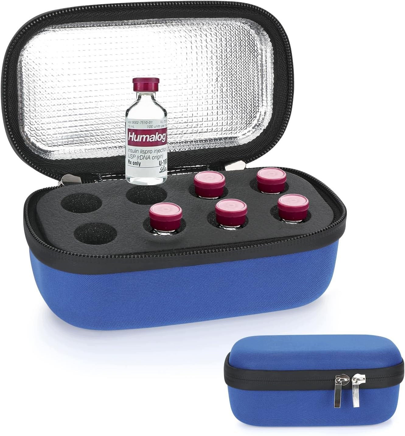 PROTECTIVE CASE FOR 8 BOTTLES OF INSULIN MEDICINE 10ML FOAM
