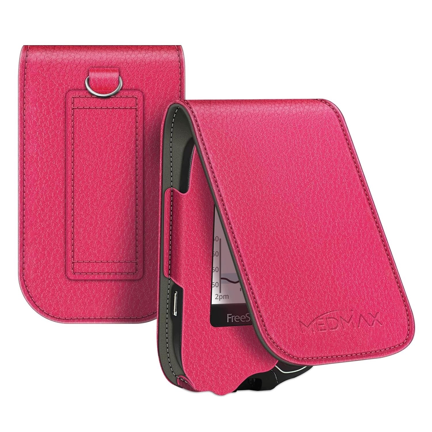 PROTECTIVE CASE PU LEATHER FREESTYLE LIBRE 3 2 CARABINER MAGENTA