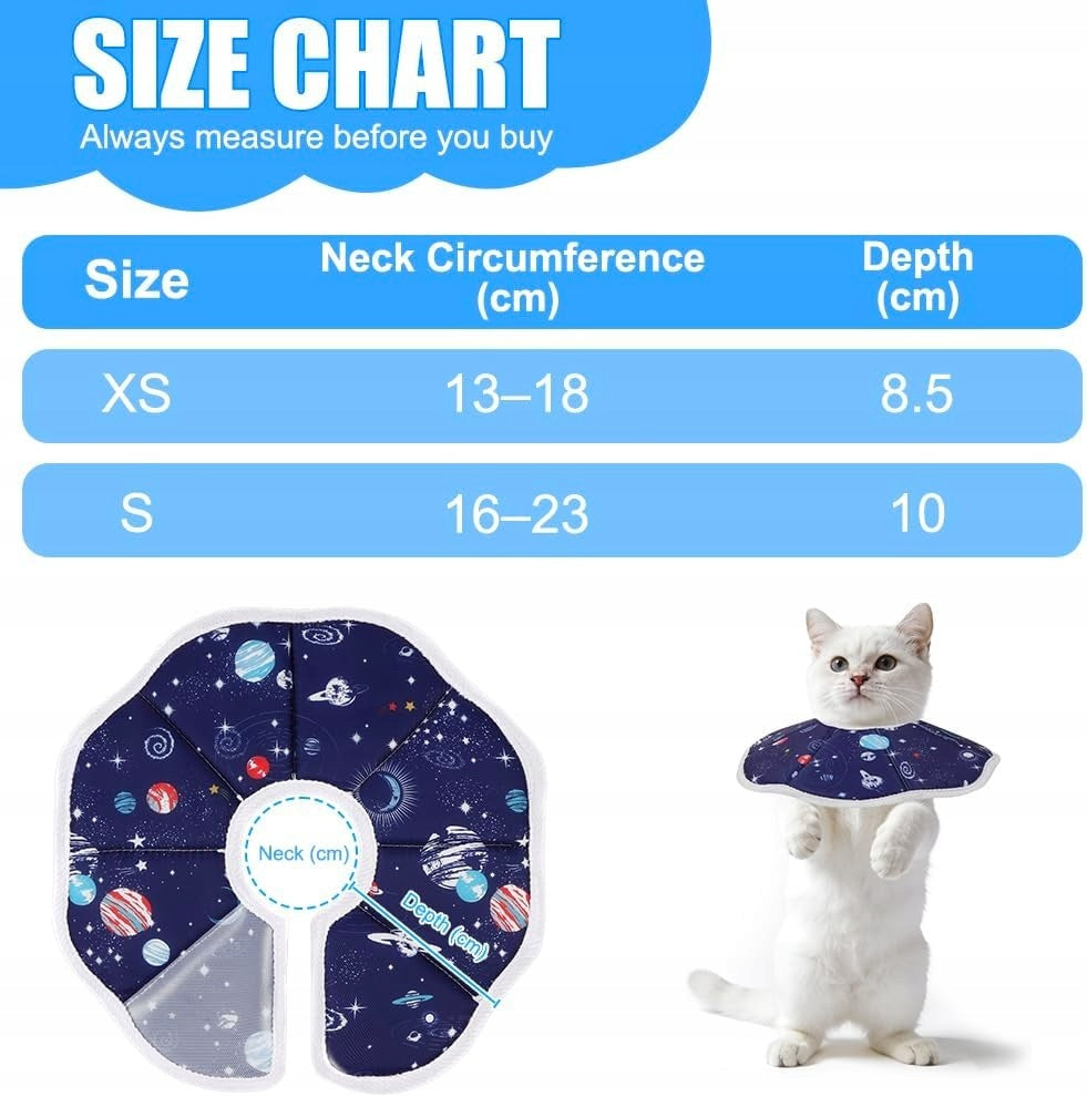 PROTECTIVE COLLAR FOR CAT AND SMALL DOGS WITH VELCRO BLUE PLANET Brand Adac