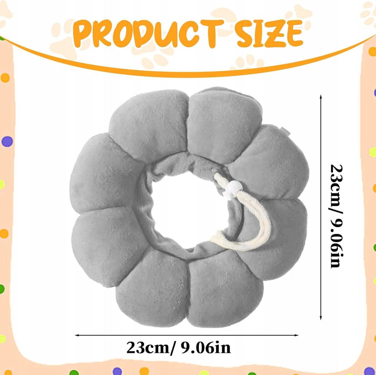 PROTECTIVE COLLAR FOR CAT GREY ADJUSTABLE 20-32 CM SOFT Brand no brand
