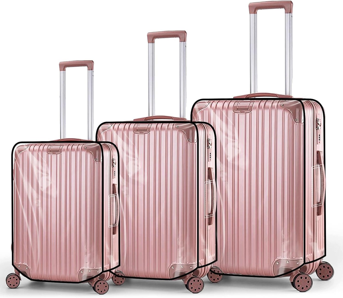 PROTECTIVE COVER FOR SUITCASE TRANSPARENT PVC SCRATCH-RESISTANT 3PCS