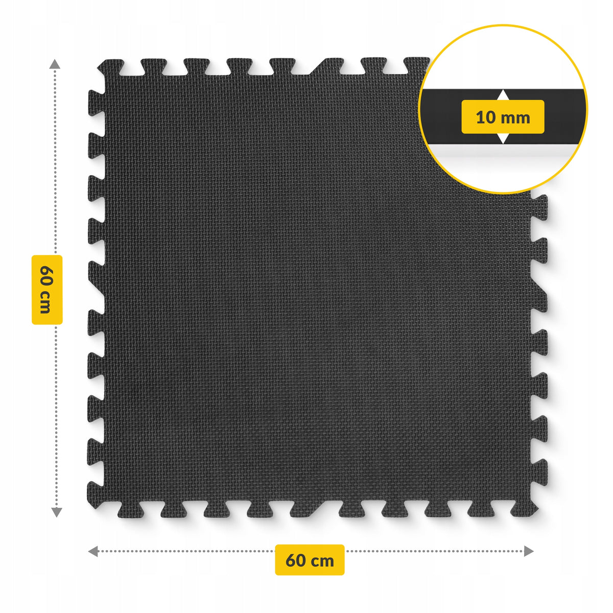PROTECTIVE FLOOR MAT FOAM PUZZLE FOR GYM FOR EQUIPMENT 6 PCS 60x60 Manufacturer code 5907739310378