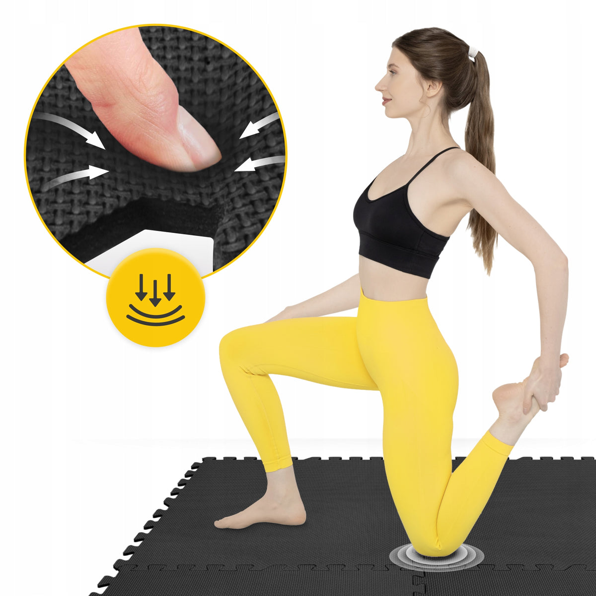 PROTECTIVE FLOOR MAT FOAM PUZZLE FOR GYM FOR EQUIPMENT 6 PCS 60x60 Packaging status original