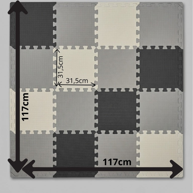PROTECTIVE FLOOR MAT FOR EXERCISE PUZZLE 16 PIECES FOR FOAM GYMS XXL Packaging status original