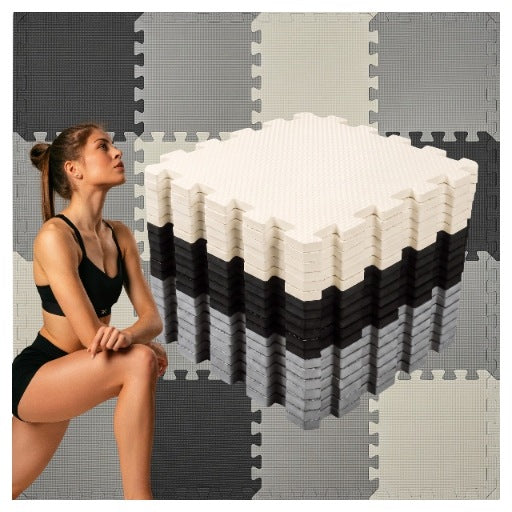 PROTECTIVE FLOOR MAT FOR EXERCISE PUZZLE 16 PIECES FOR FOAM GYMS XXL