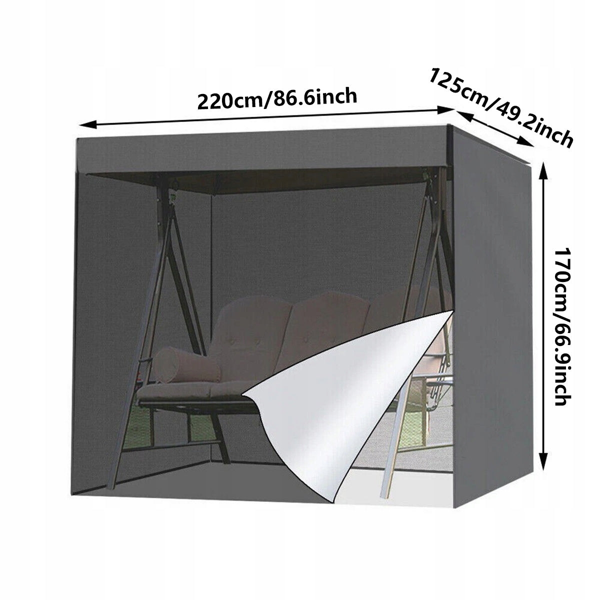 PROTECTIVE GARDEN SWING COVER 220*125*170cm WATERPROOF TARPAULIN Manufacturer no brand