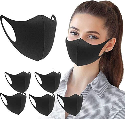 PROTECTIVE MASK FABRIC BLACK UNISEX REUSABLE 6 PIECES Brand no brand