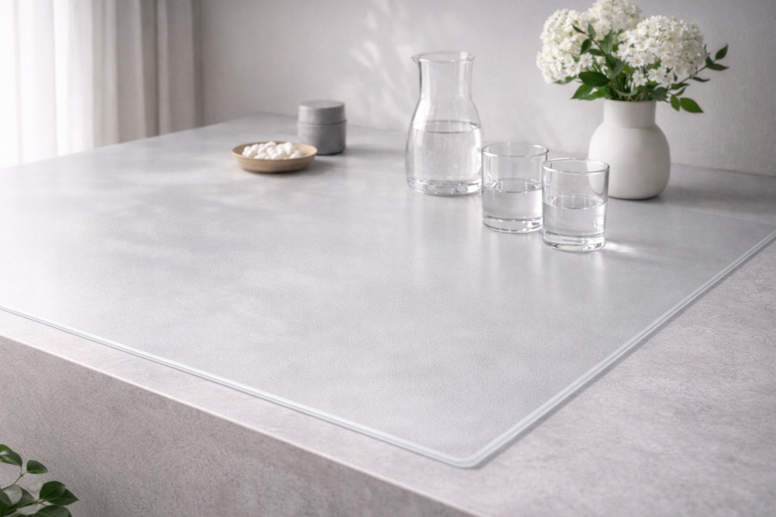PROTECTIVE MAT – COUNTERTOP / TABLE 2MM PVC | SOFT GLASS 160x90cm Packaging status original