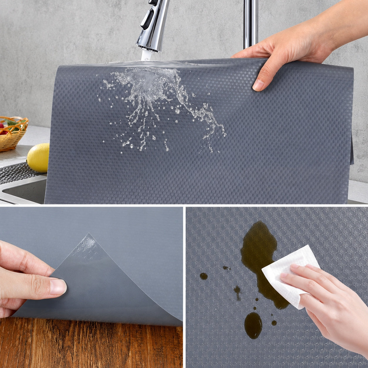 PROTECTIVE MAT FOR CABINET DRAWERS GREY NON-SLIP STAIN RESISTANT 500x50 cm Packaging status original