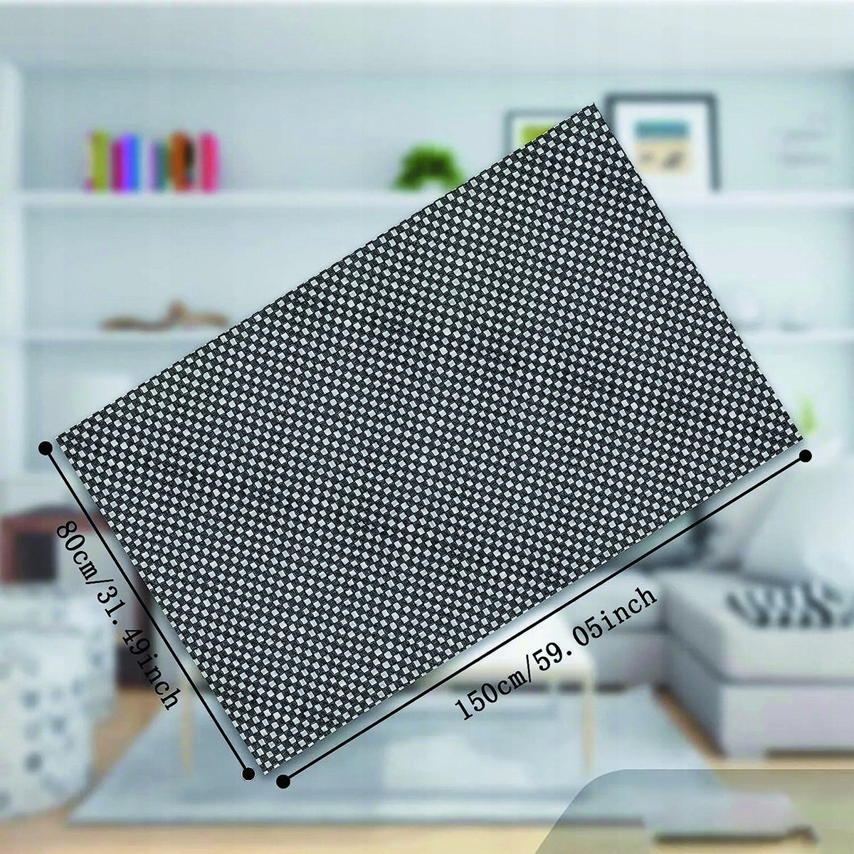 PROTECTIVE MAT FOR CABINET DRAWERS NON-SLIP 150x80cm STAIN RESISTANT BLACK Brand no brand