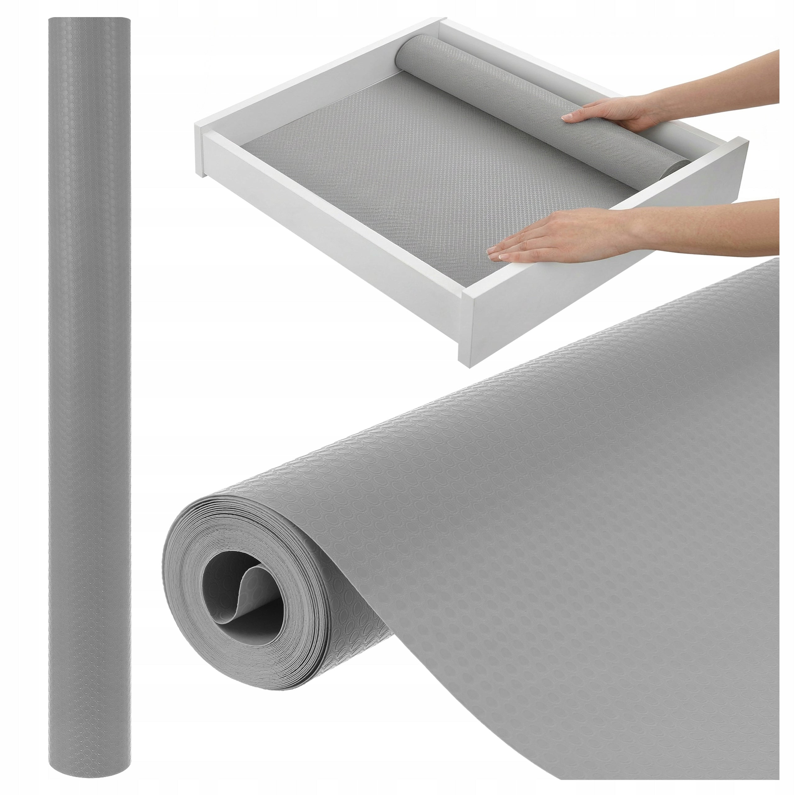 PROTECTIVE MAT FOR CABINET DRAWERS NON-SLIP 500x50 cm STAIN RESISTANT GREY