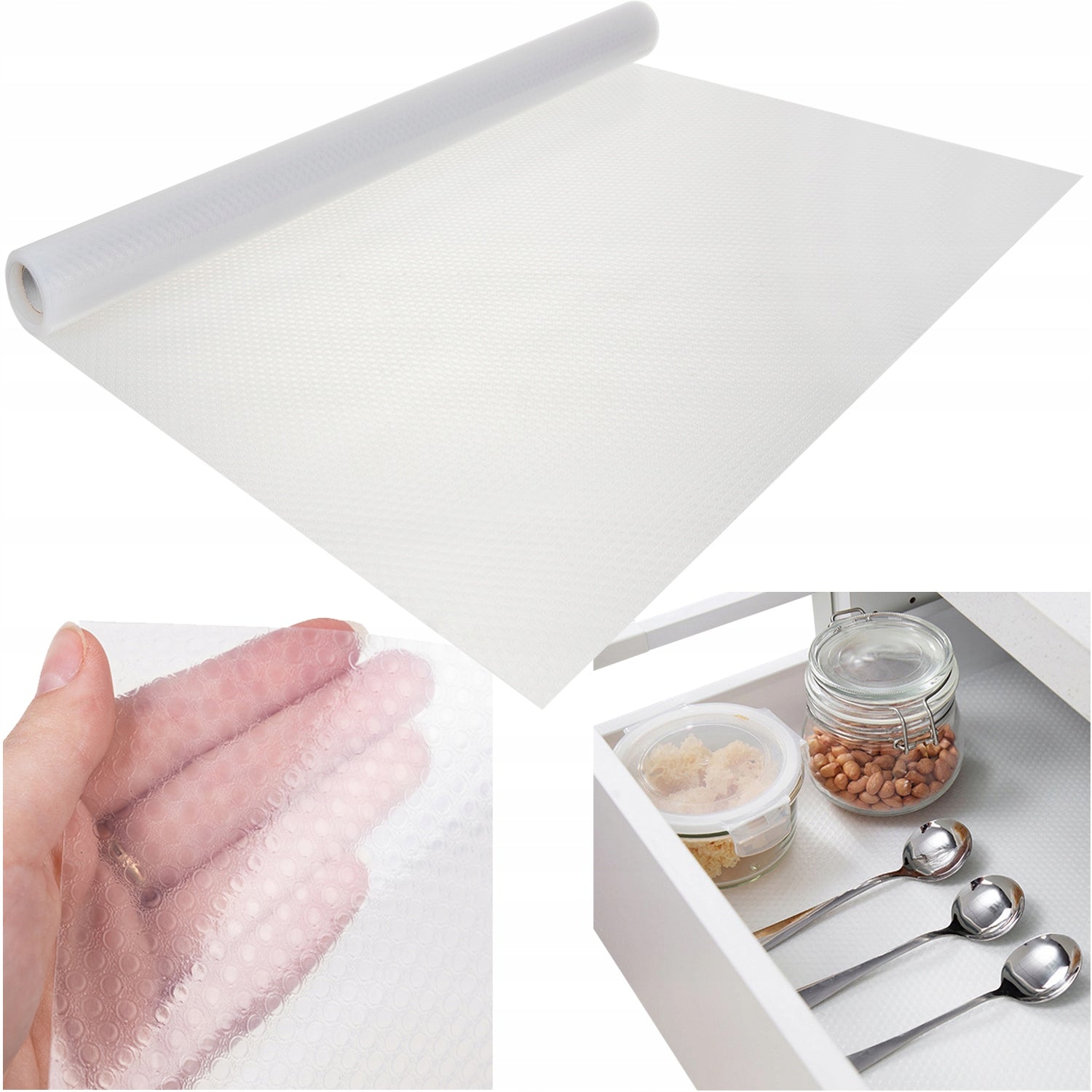 PROTECTIVE MAT FOR CABINETS NON-SLIP 300x50 CM TRANSPARENT