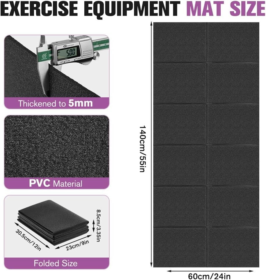 PROTECTIVE MAT FOR FITNESS EQUIPMENT FOLDING 140X60CM THICKNESS 5MM Brand no brand