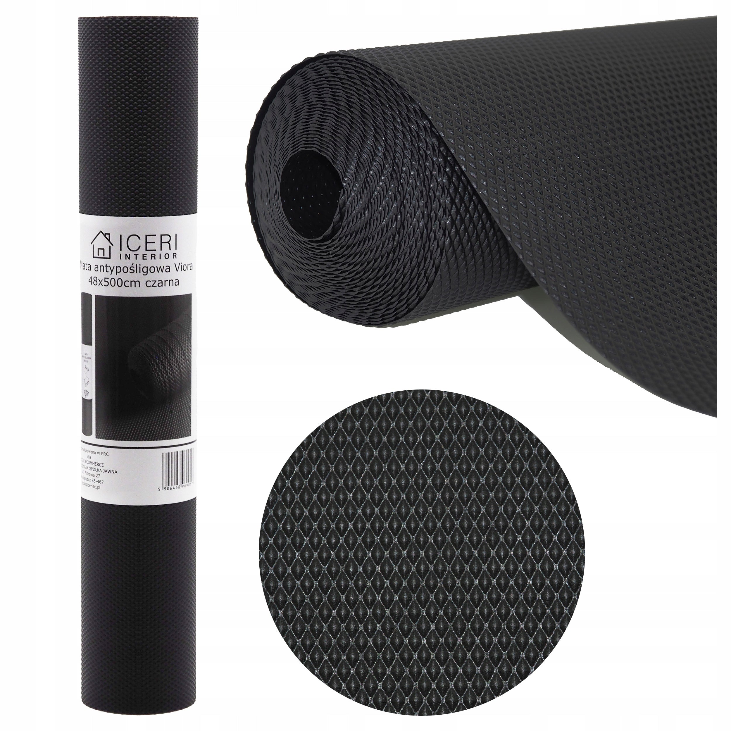 PROTECTIVE MAT NON-SLIP CABINET DRAWERS PAD ROLL 500x48 BLACK