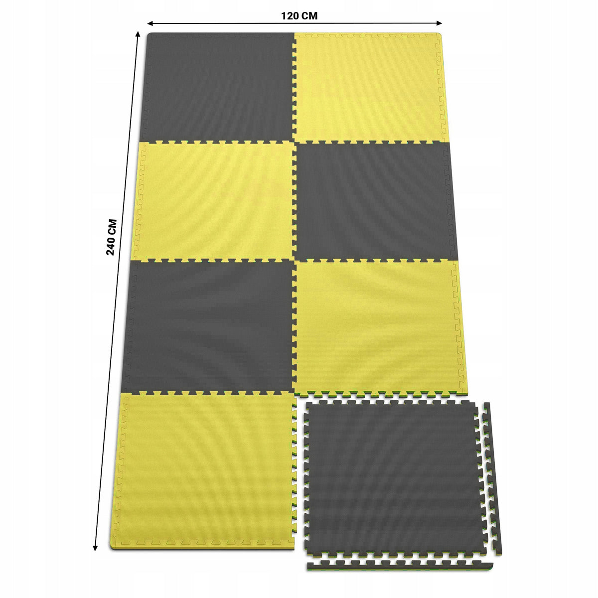 PROTECTIVE MAT RUBBER FLOOR PUZZLE FOR GYM EQUIPMENT 8 PCS 240x120x2 Packaging status original