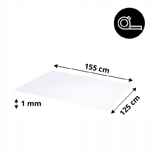 PROTECTIVE MAT TABLE PAD FOR ARMCHAIR 125x155 POLYCARBONATE 1mm not PVC Color transparent