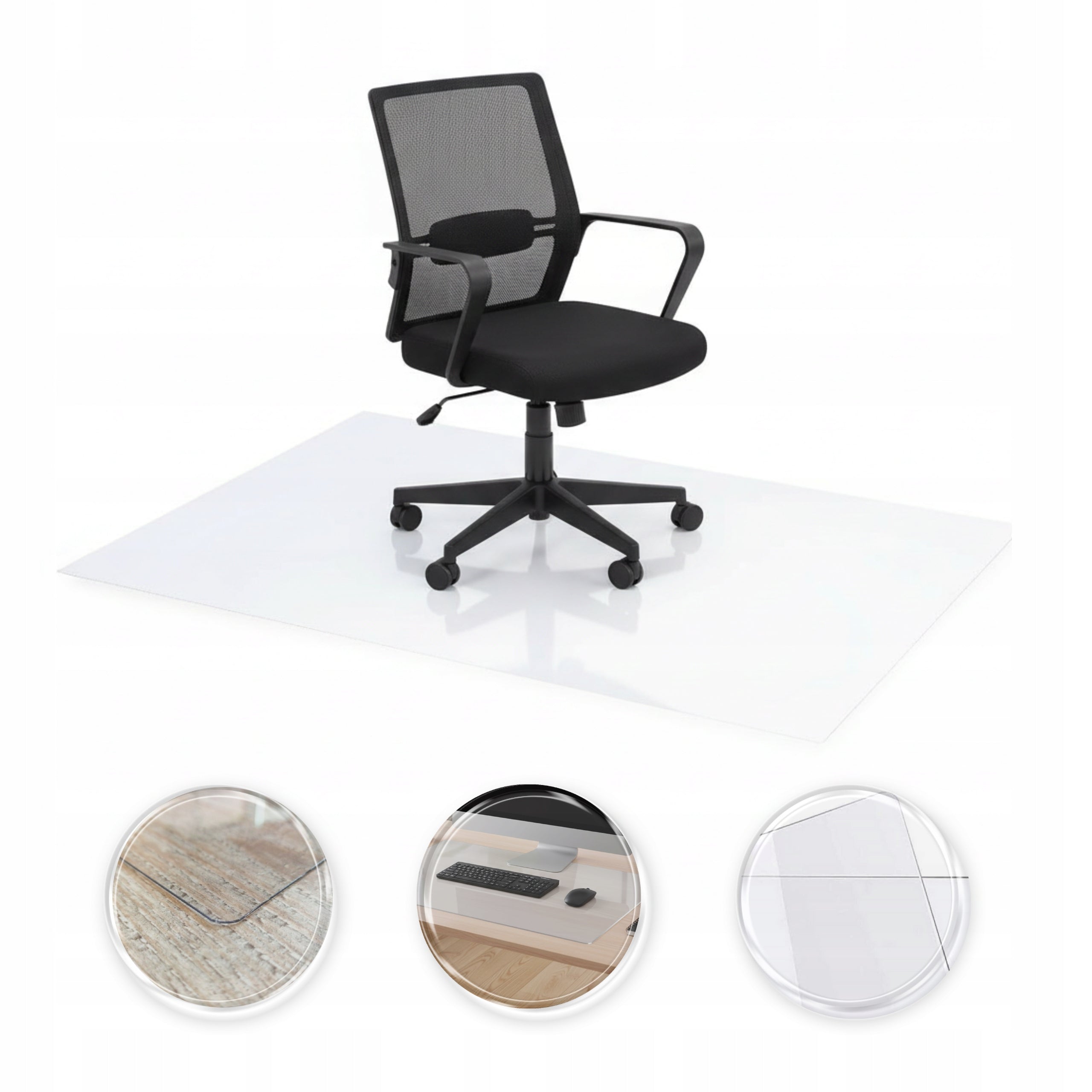 PROTECTIVE MAT TABLE PAD FOR ARMCHAIR 125x155 POLYCARBONATE 1mm not PVC