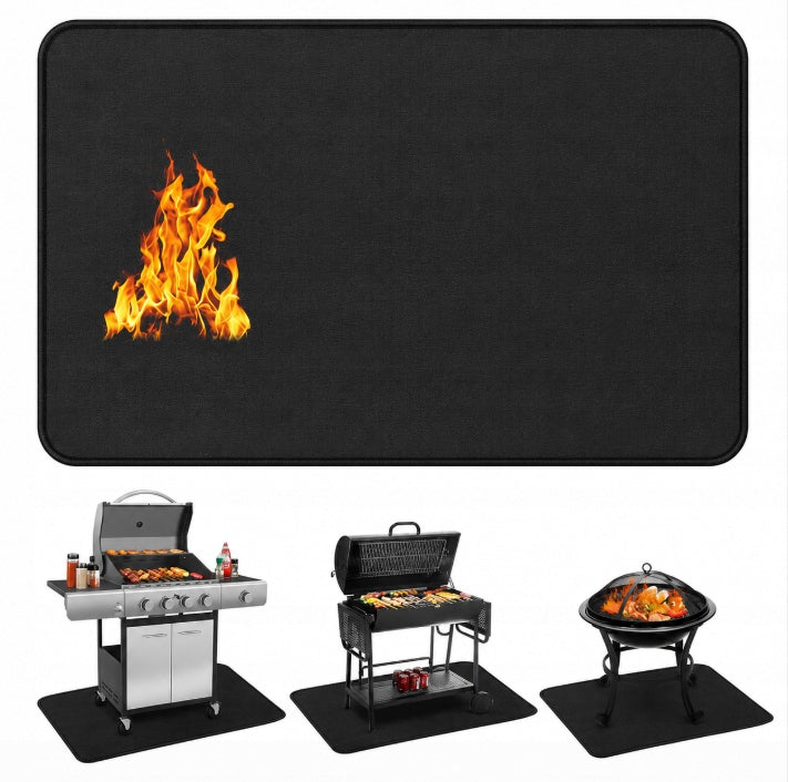 PROTECTIVE MAT UNDER THE GRILL FIREPLACE LARGE PAD PROTECTS THE FLOOR Packaging status original