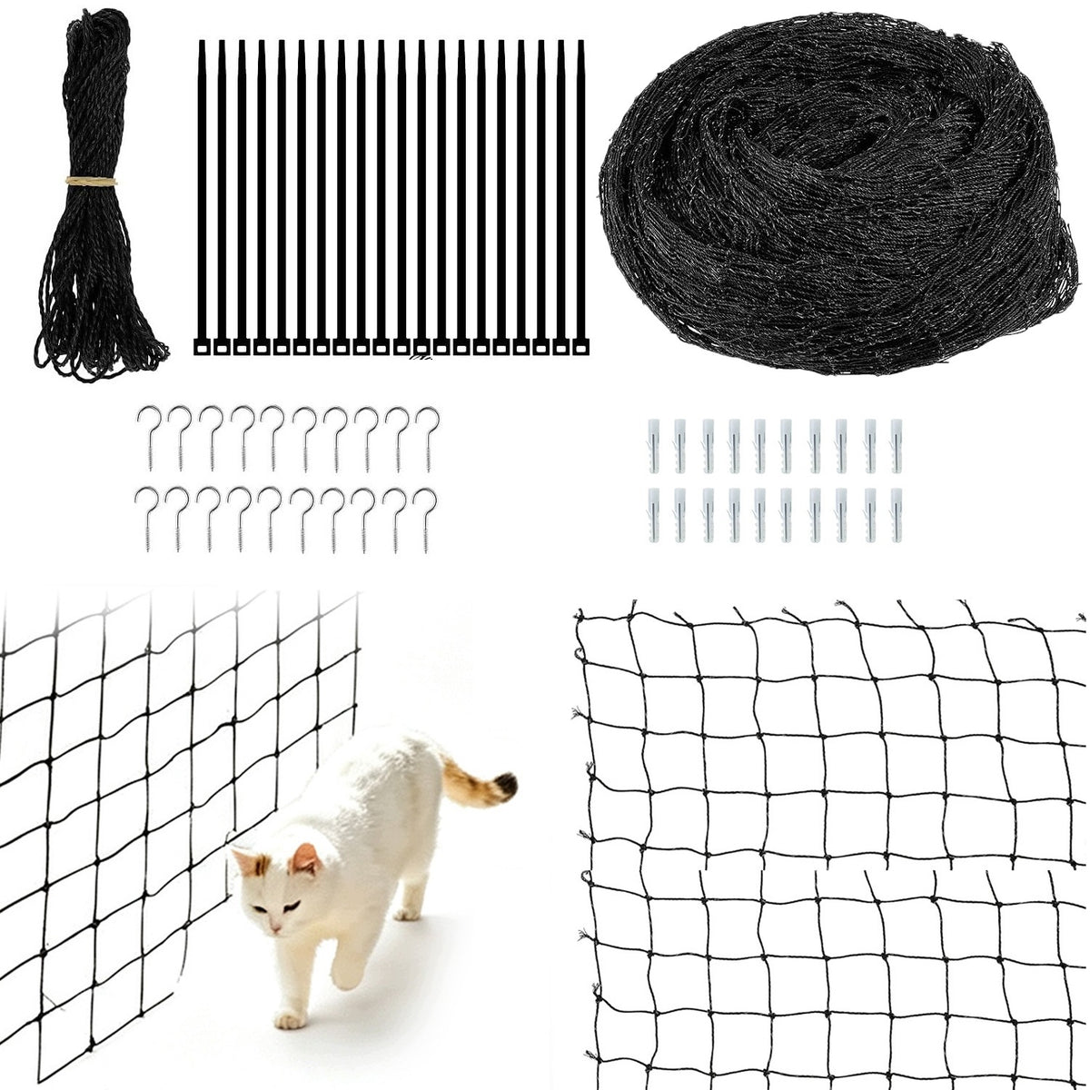 PROTECTIVE MESH FOR CAT BALCONY WINDOW BEFORE EYE BLACK 3M X 8M