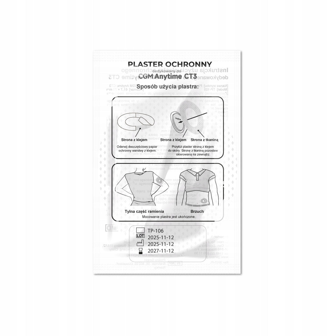 PROTECTIVE PATCHES dedicated to CGM Anytime CT3 - 10 pieces Medical device yes