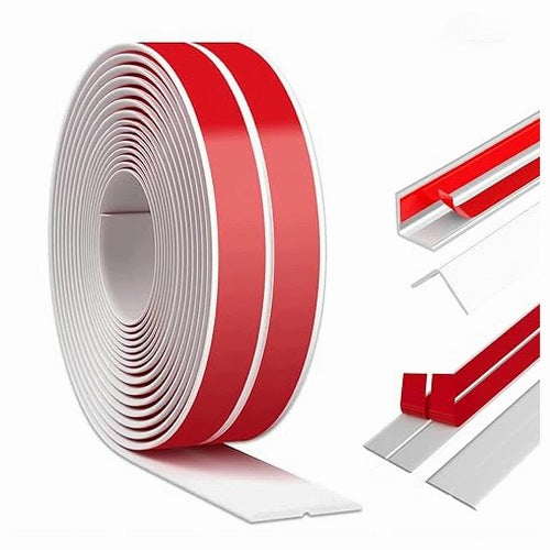 PROTECTIVE STRIP CORNER SELF-ADHESIVE WHITE SILICONE 4CM 3 metal
