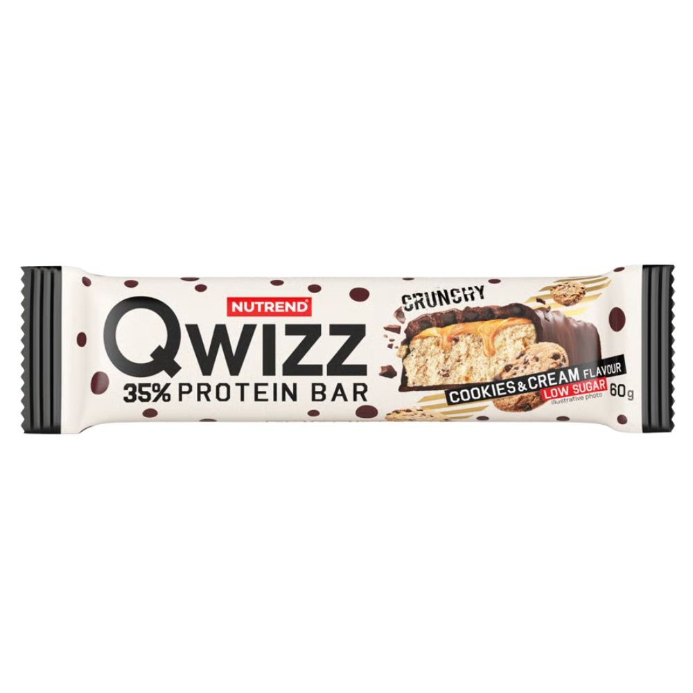 PROTEIN BAR 35% QWIZZ PROTEIN BAR 60g PROTEINS CARBOHYDRATES FOR ENERGY Expiration date at least six months from the date of purchase