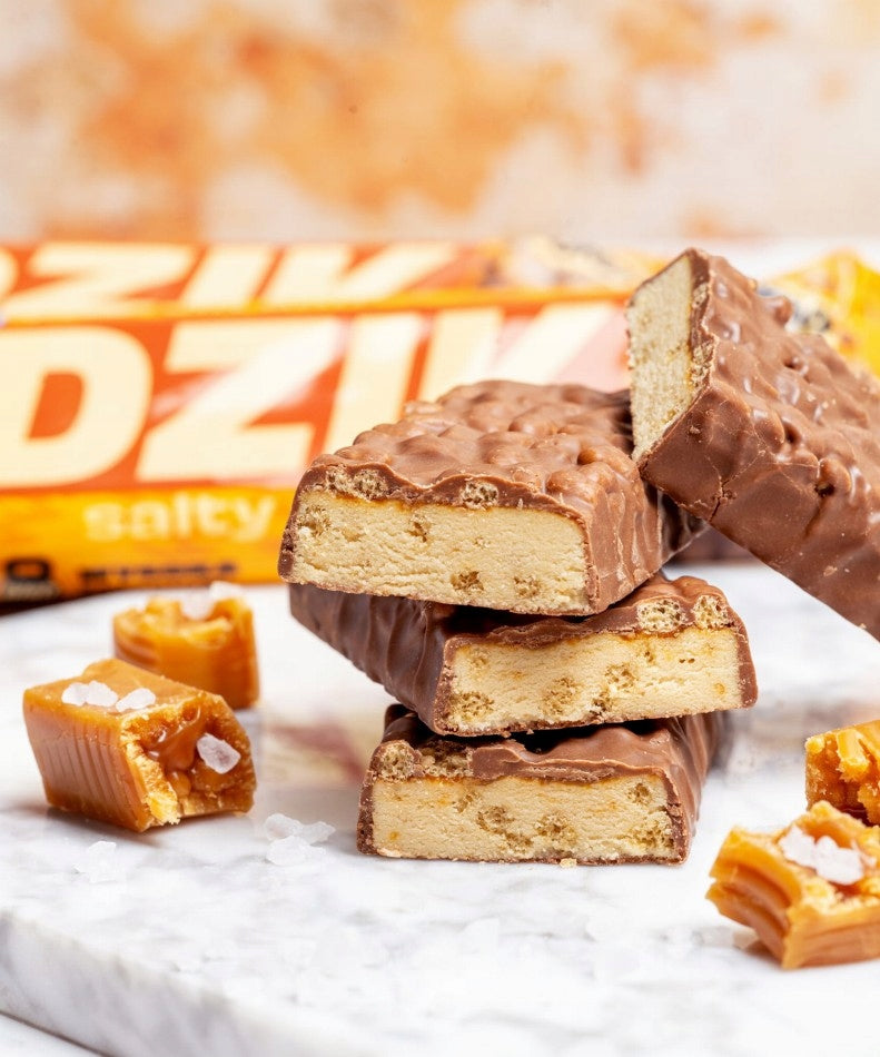 PROTEIN BAR WK DZIK CARAMEL CRUNCHY 70 g – WITHOUT SUGAR – 30 g PROTEIN Manufacturer code 800010-1