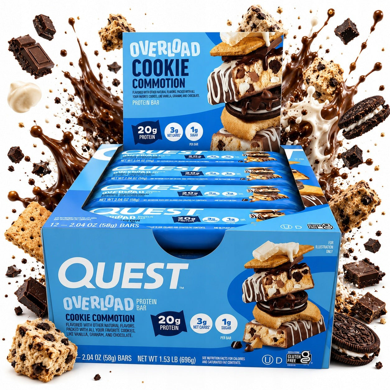 PROTEIN BARS QUEST 12 PIECES AFTER 58G Overload Bars SHORT TERM