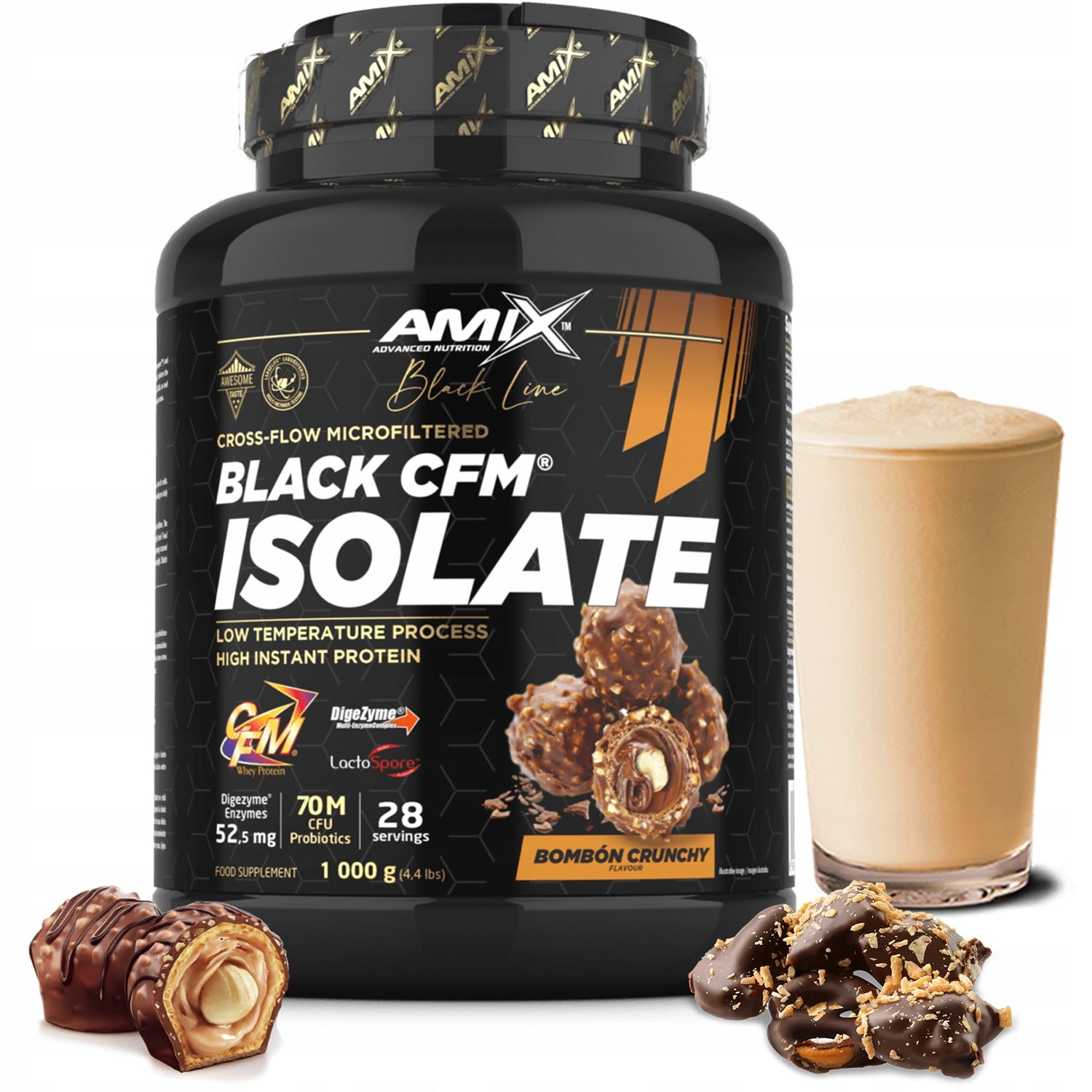 PROTEIN CONDITIONER ISOLATE Amix Iso Prime Black CFM 1kg - Fragile Pralines