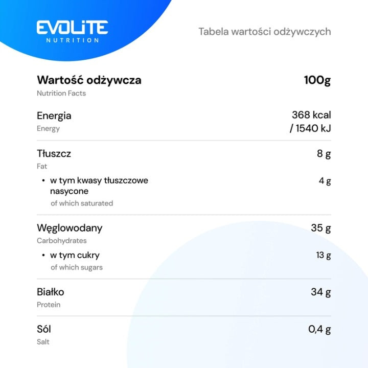 PROTEIN PANCAKES 1KG -EVOLITE - CHOCOLATE Expiration date at least 1 year from the date of purchase