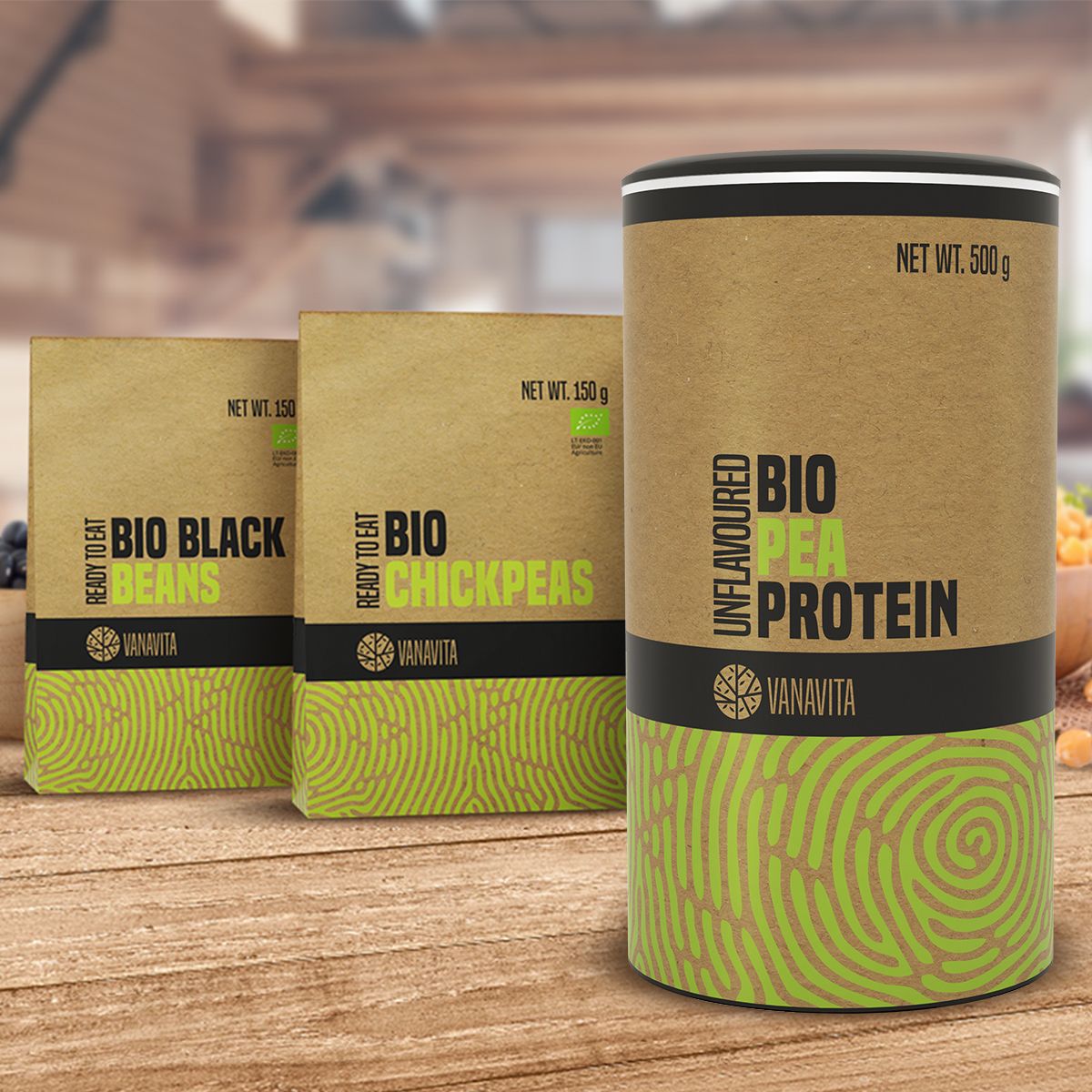 PROTEIN PEAS BIO VEGAN PLANT - VanaVita 500 g chocolate biscuit Packaging status original
