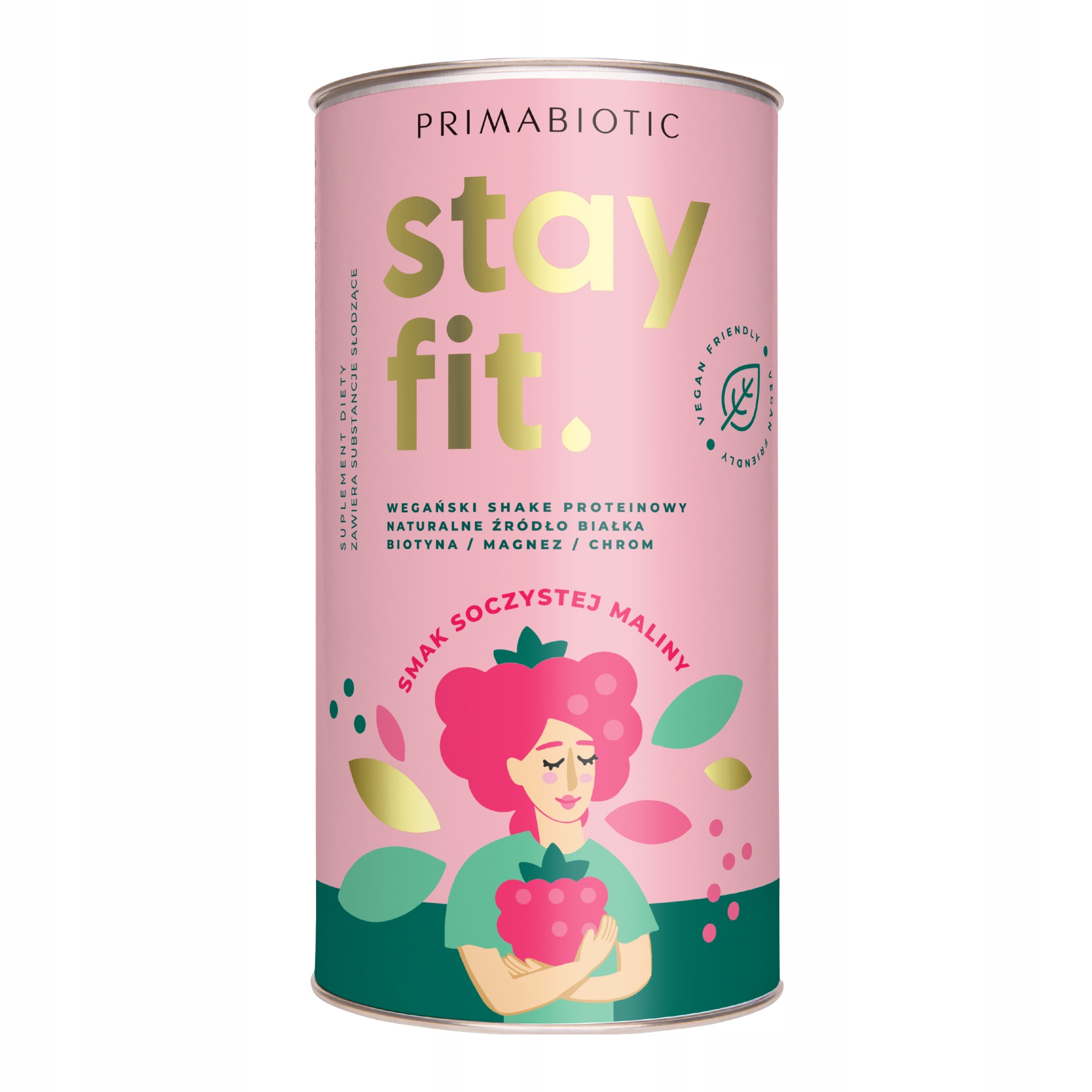 PROTEIN STAY FIT PRIMABIOTIC 500 g vegan protein shake juicy raspberry