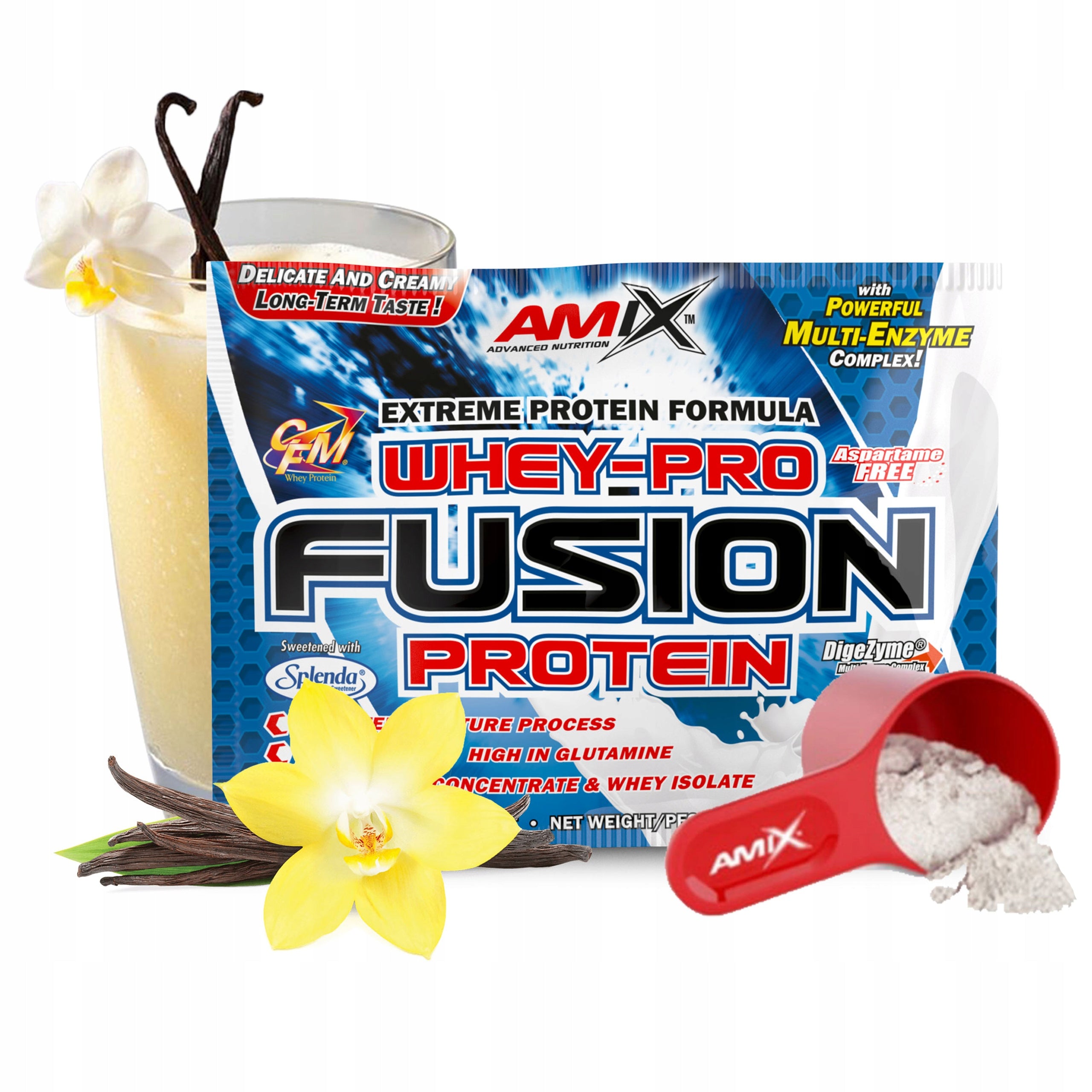 PROTEIN SUPPLEMENT IN SACHETS - 12 FLAVORS Amix - Vanilla, Vanilla 30g