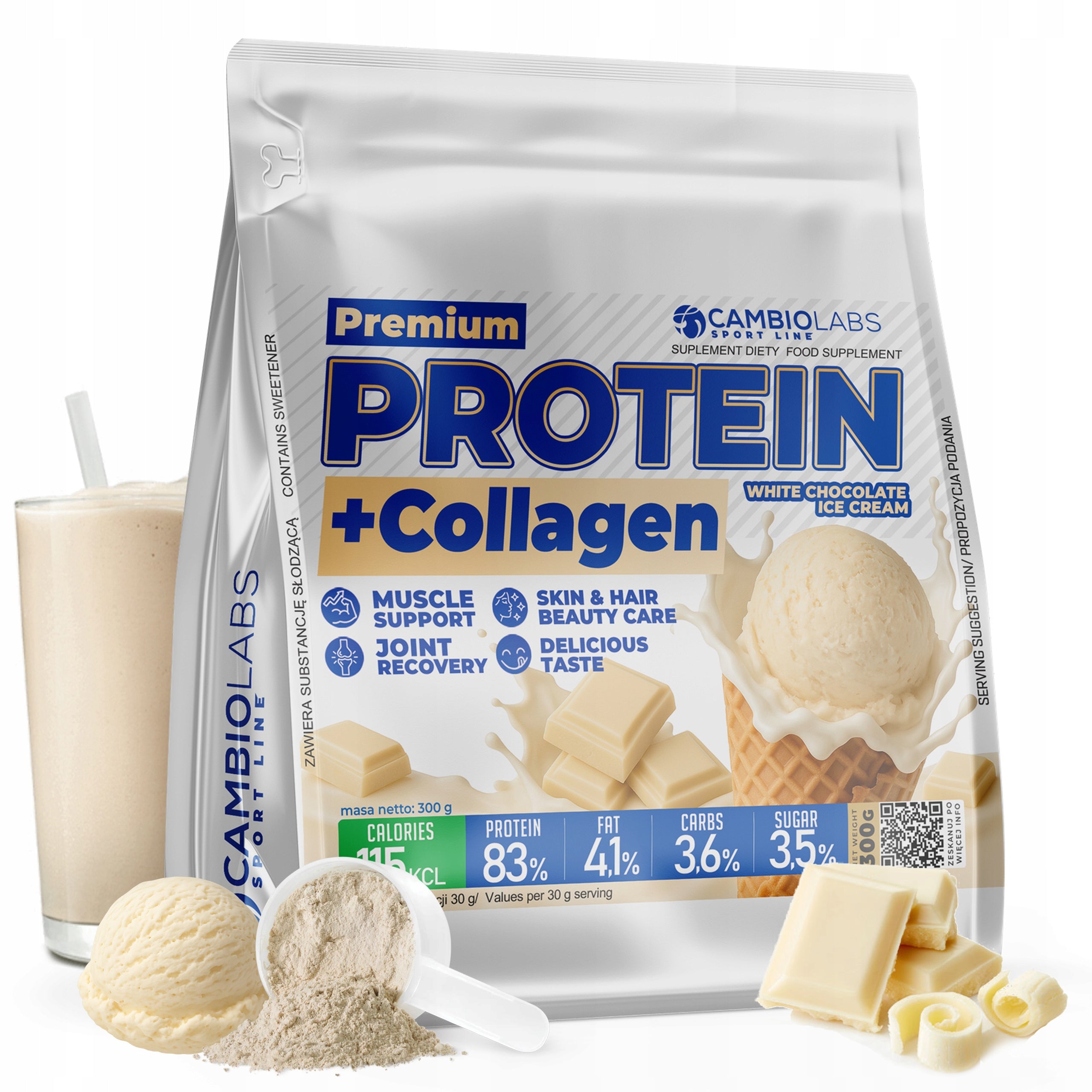 PROTEIN SUPPLEMENT PROTEIN Whey WPC + Beef Collagen - Muscles Joints Beauty