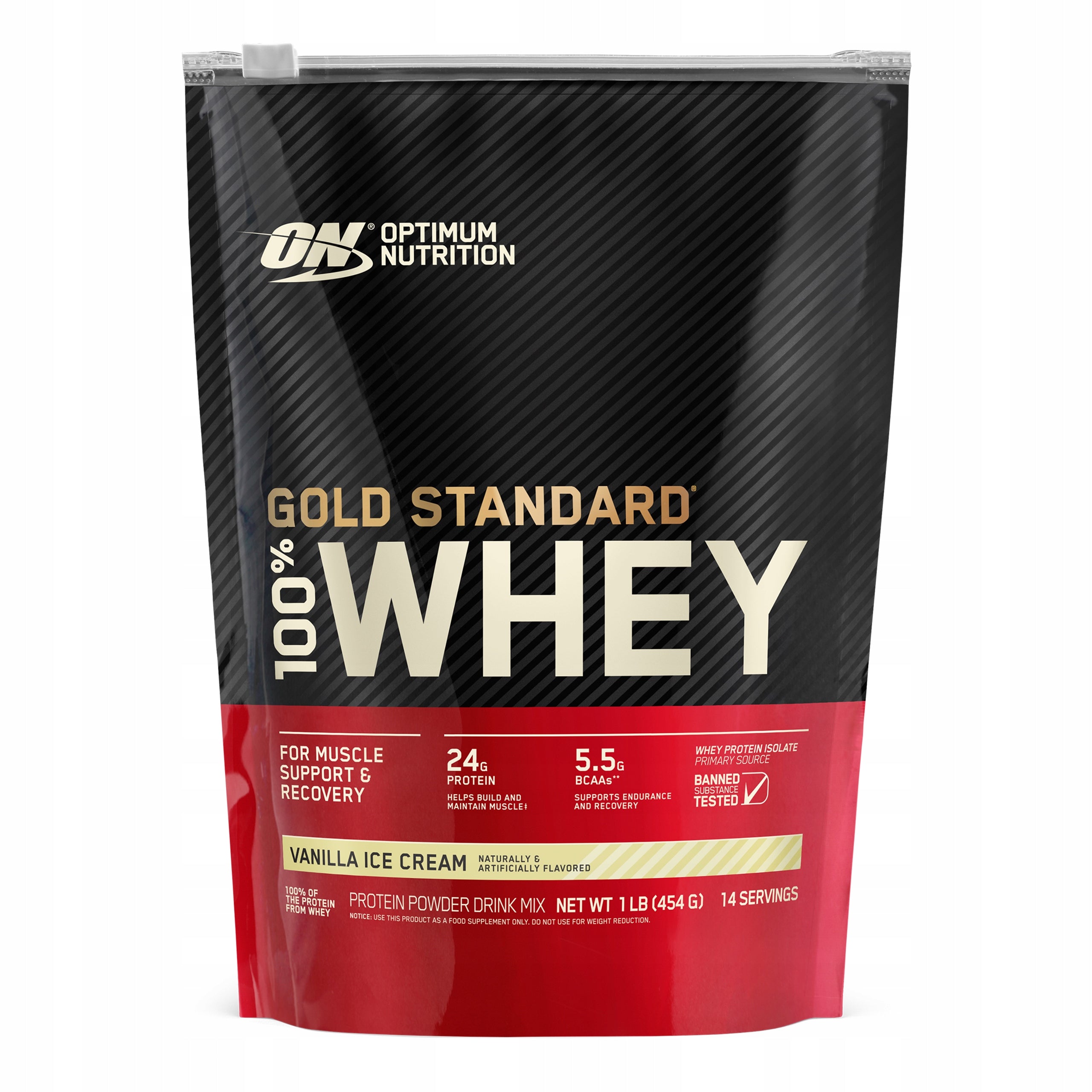 PROTEIN SUPPLEMENT WHEY GOLD STANDARD 450G VANILLA FLAVOUR - OPTIMUM NUTRITION Packaging status original