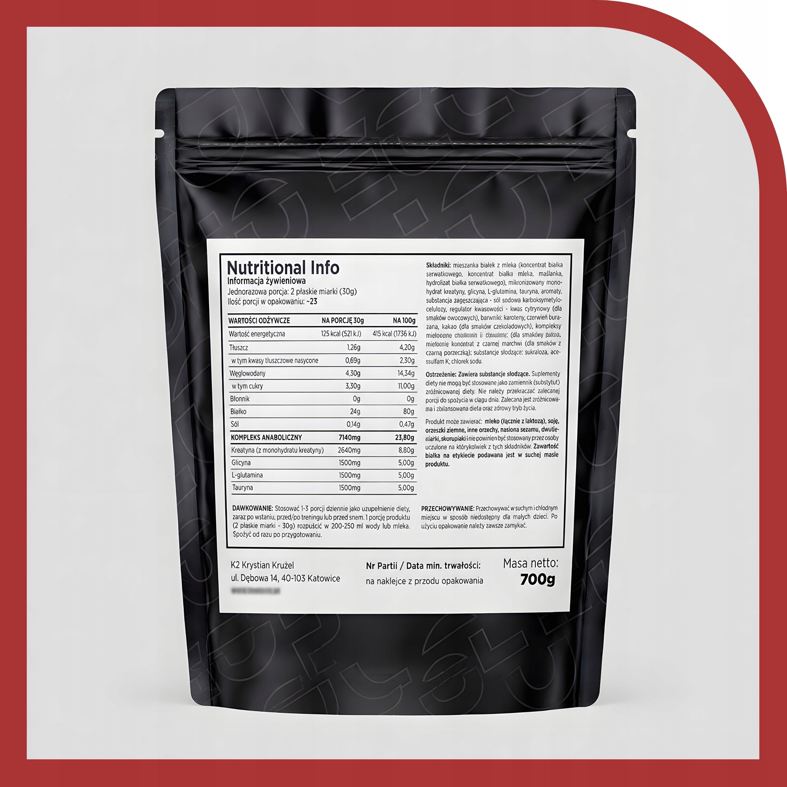 PROTEIN SUPPLEMENT WPC ECCONO ANABOLIC WHEY PROTEIN 700G TRAINING CHOCOLATE Expiration date at least six months from the date of purchase