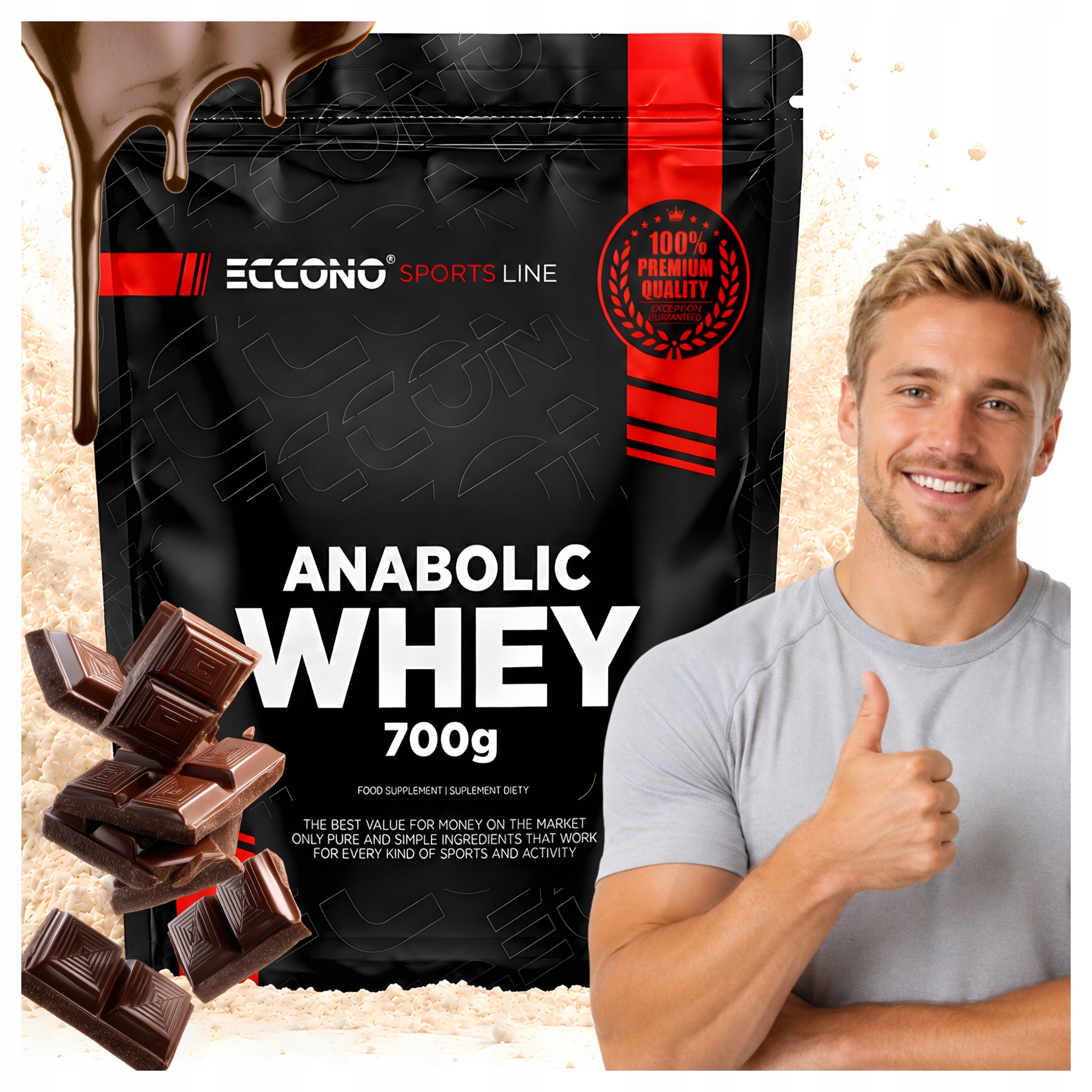 PROTEIN SUPPLEMENT WPC ECCONO ANABOLIC WHEY PROTEIN 700G TRAINING CHOCOLATE