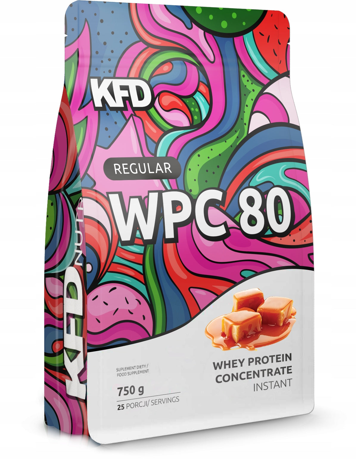 PROTEIN SUPPLEMENT WPC PROTEIN CONCENTRATE KFD POWDER 750g CARAMEL FLAVOUR