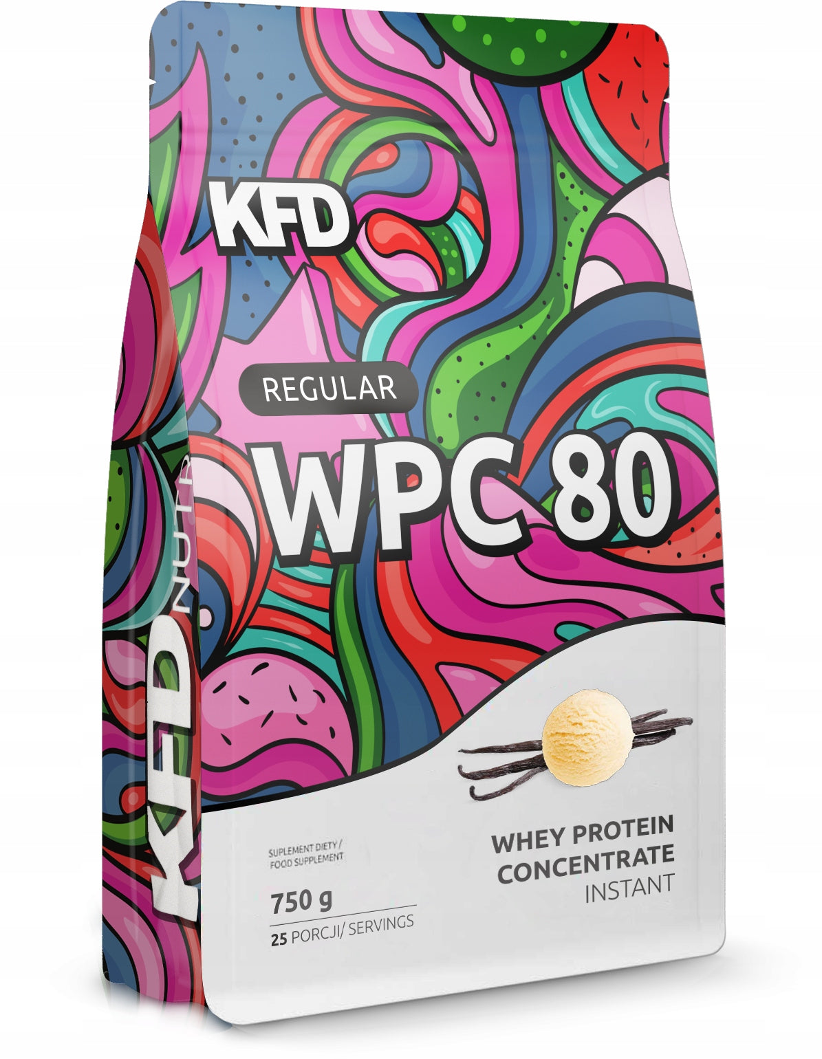 PROTEIN SUPPLEMENT WPC PROTEIN CONCENTRATE KFD POWDER 750g VANILLA FLAVOR