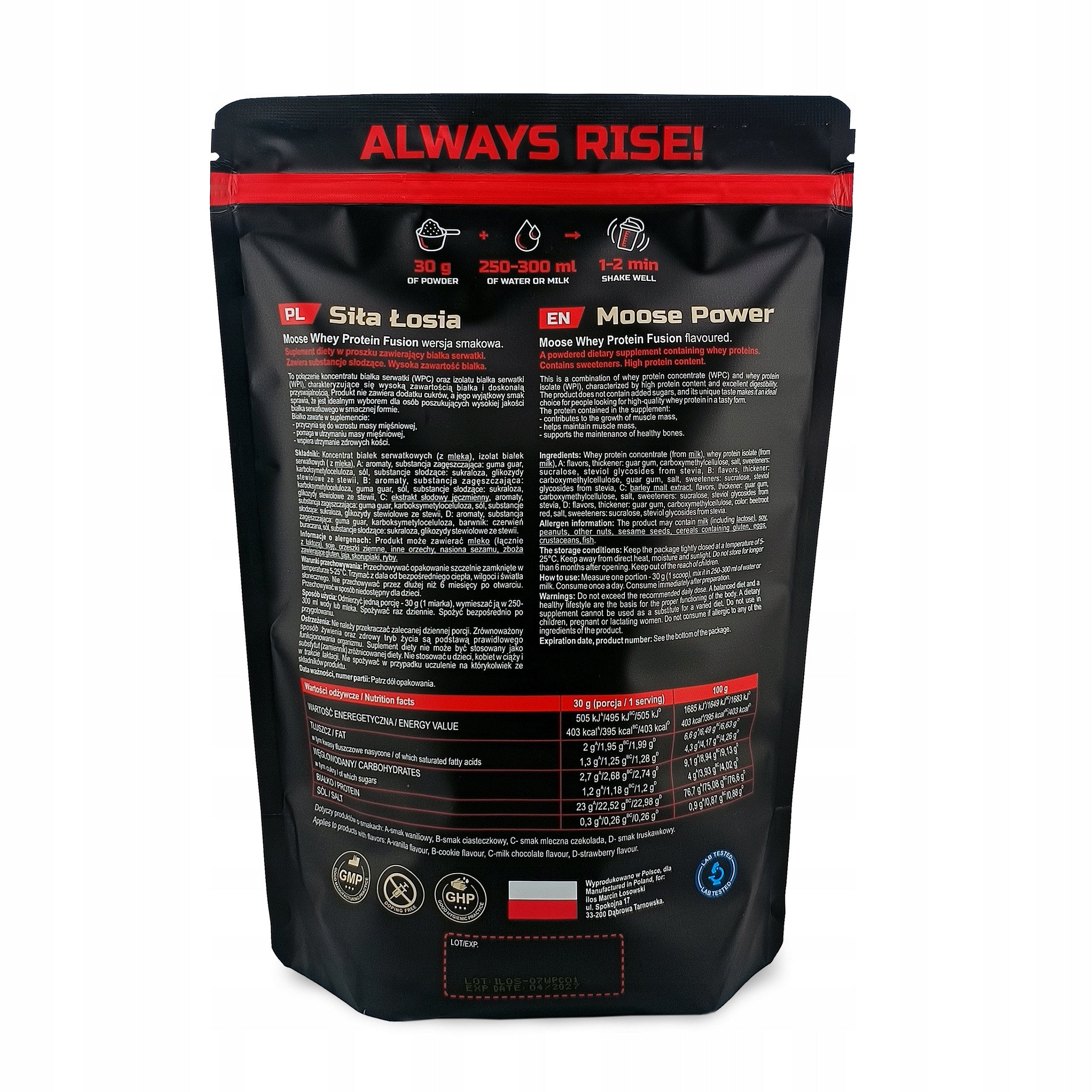 PROTEIN SUPPLEMENT WPI ISOLATE WHEY WPC CONCENTRATE 700 g vanilla ilos Packaging status original