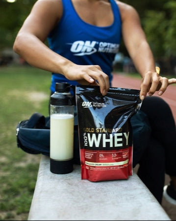PROTEIN WHEY GOLD STANDARD 465G DOUBLE FLAVOR CHOCOLATE - OPTIMUM NUTRITION Packaging status original