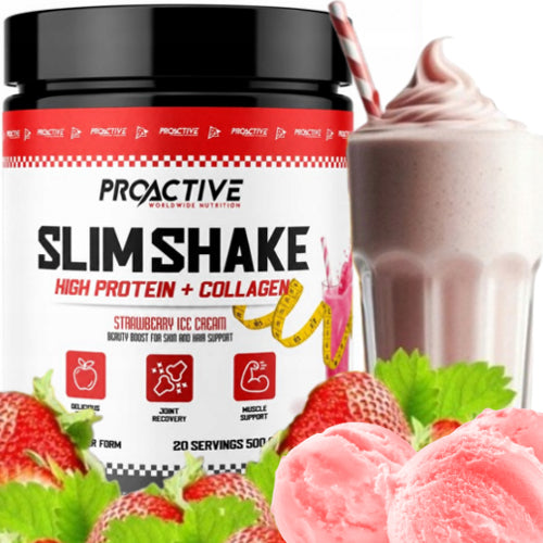 PROTEIN WPC concentrate COLLAGEN amino acid ProActive Slim Shake 500g STRAWBERRY