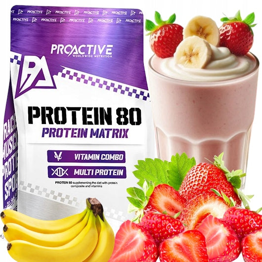 PROTEIN WPC whey conditioner VITAMIN C B E banana-strawberry ProActive 700g