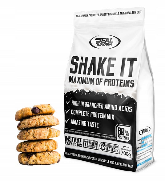 PROTEIN blend WPI/WPC protein supplement Real Pharm SHAKE IT 700g CAKE Expiration date not specified
