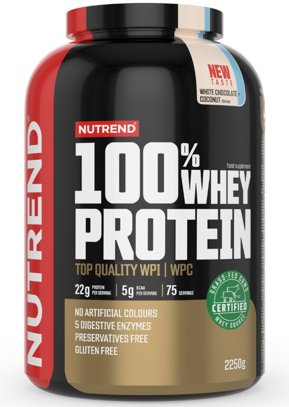 PROTEIN mix of WPI WPC proteins Nutrend Whey Protein 2250g WHITE CHOCOLATE COCONUT Expiration date not specified