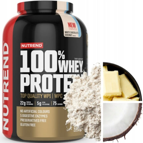 PROTEIN mix of WPI WPC proteins Nutrend Whey Protein 2250g WHITE CHOCOLATE COCONUT