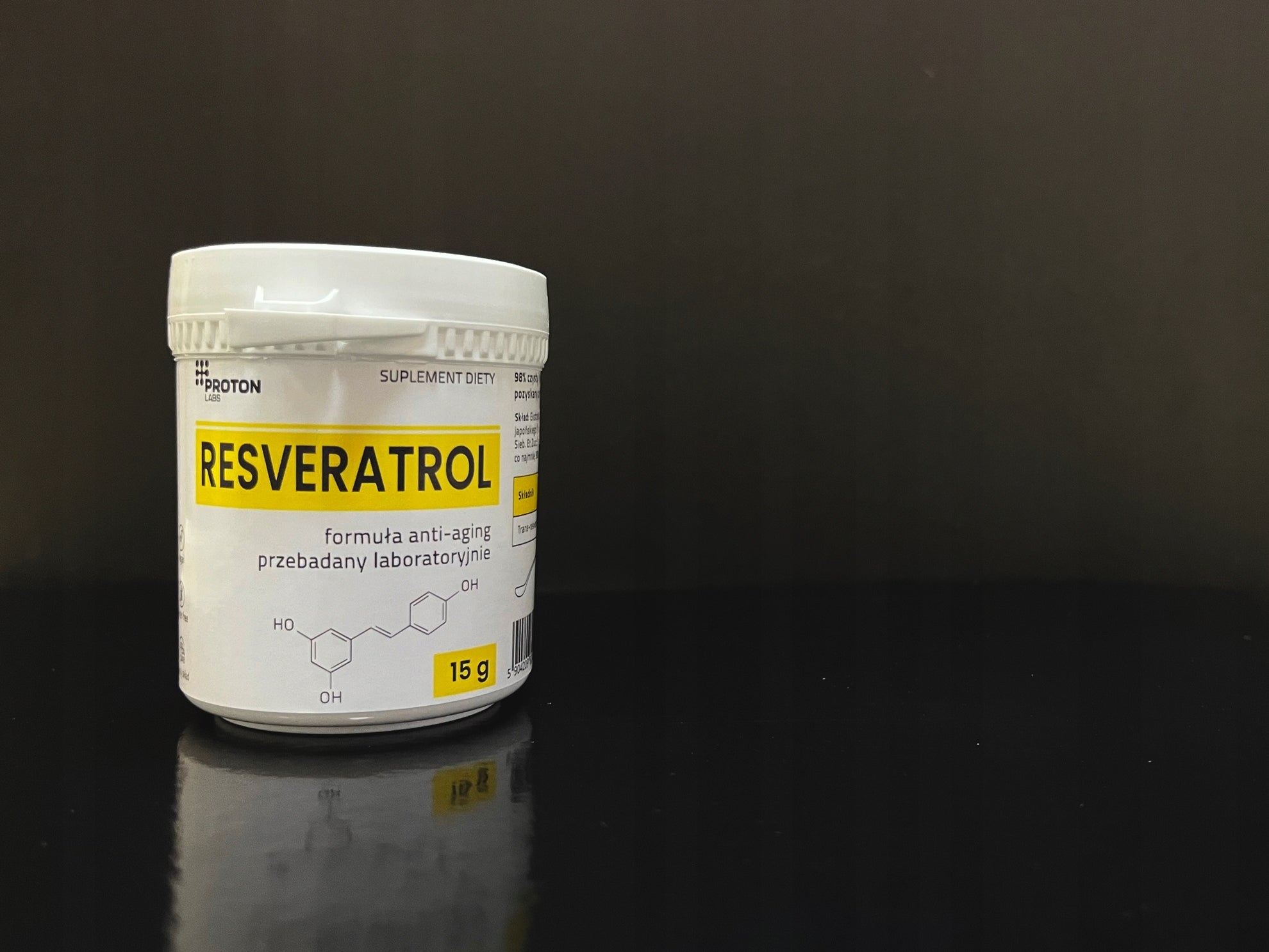 PROTON LABS RESVERATROL 99% pure powder | 15g resveratrol Manufacturer code trans-resveratrol